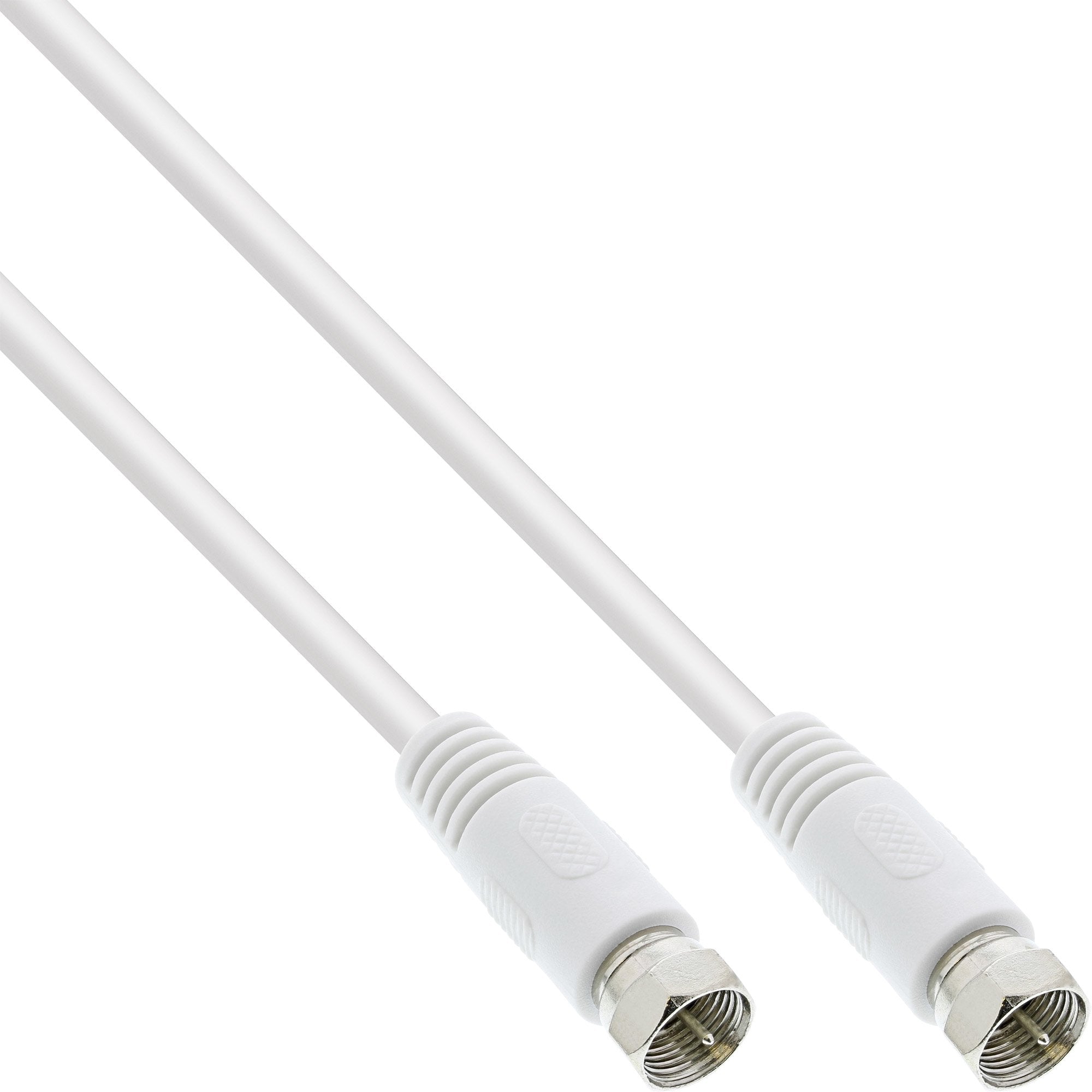 Cable Inline Sat 2x Apantallado Ultra Baja Pérdida 2x F-Plug >75db Blanco 3m