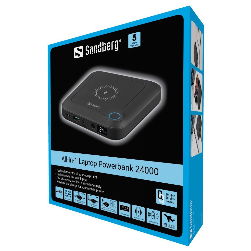 EAN 5705730420573 - Sandberg 420-57 batería externa 24000 mAh Cargador inalámbrico Negro imagen 8