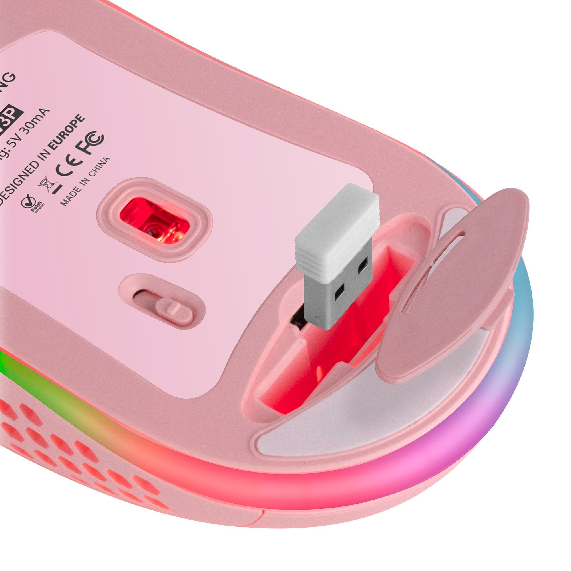 Ratón Gaming Inalámbrico Mars Gaming Mmw3p Batería Recargable Hasta 3200 Dpi Rosa