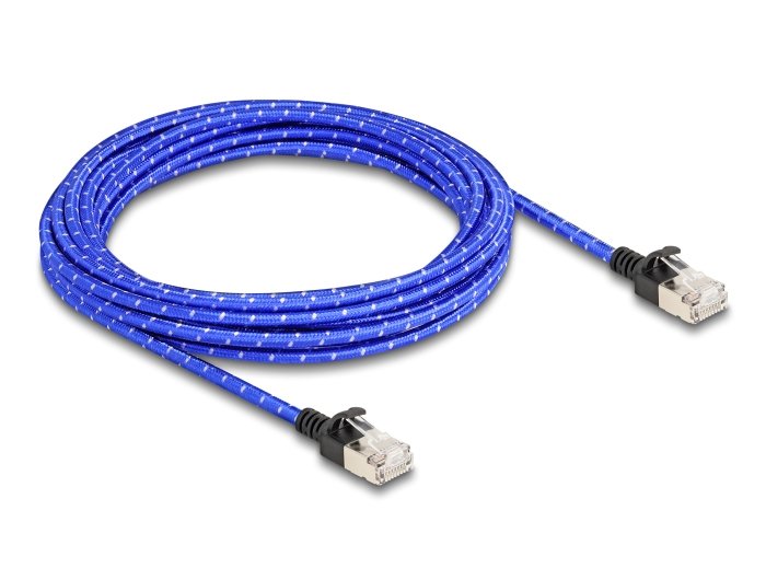 Delock 80380 Rj45 Cable De Red Trenzado Cat.6a U/Ftp Slim 5 M Azul