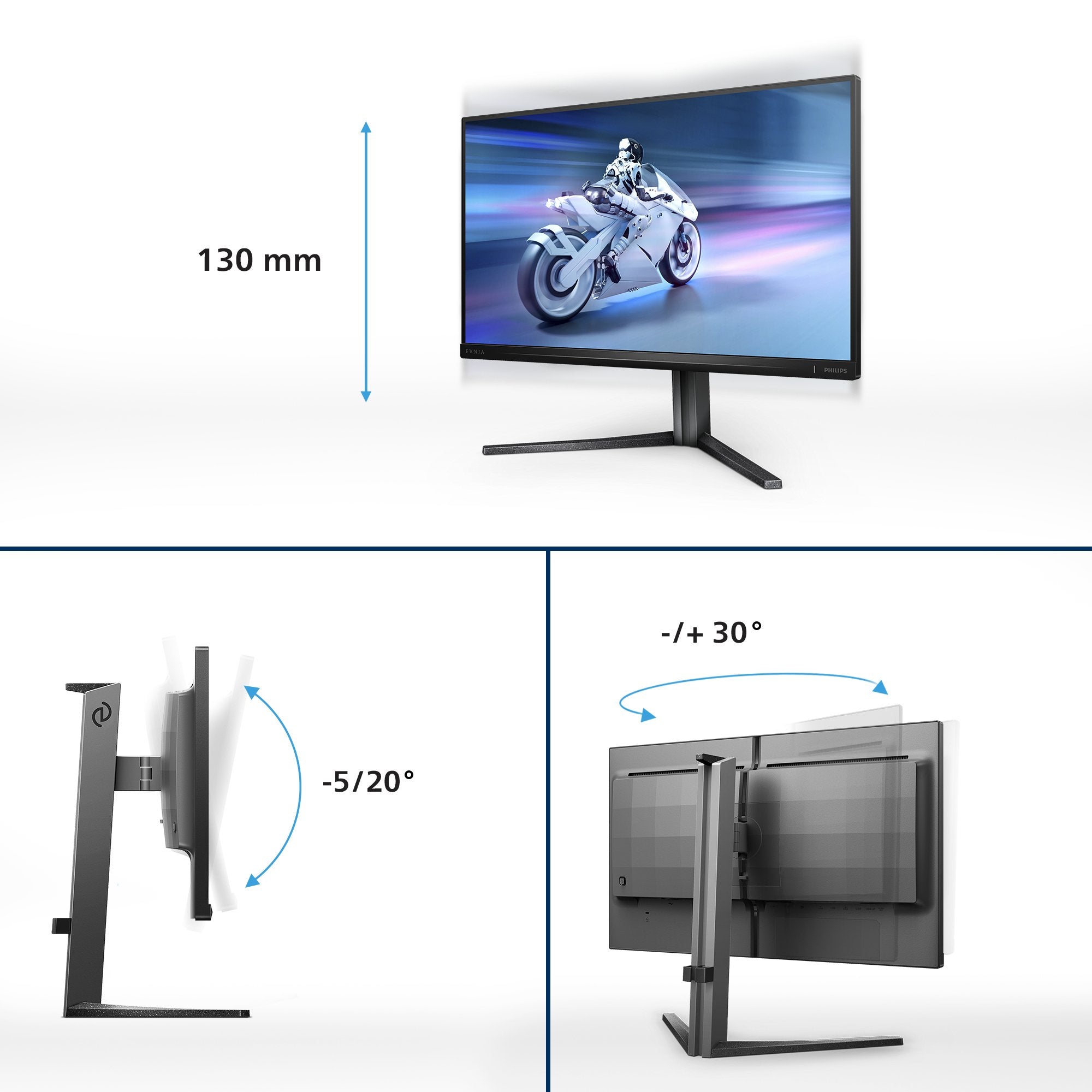 Monitor Philips  24.5" Ips Fhd 390hz 400cd M2 0.3ms Hdmi 2.0x2 Dp 1.4 Pivot 25m2n5200u/00*