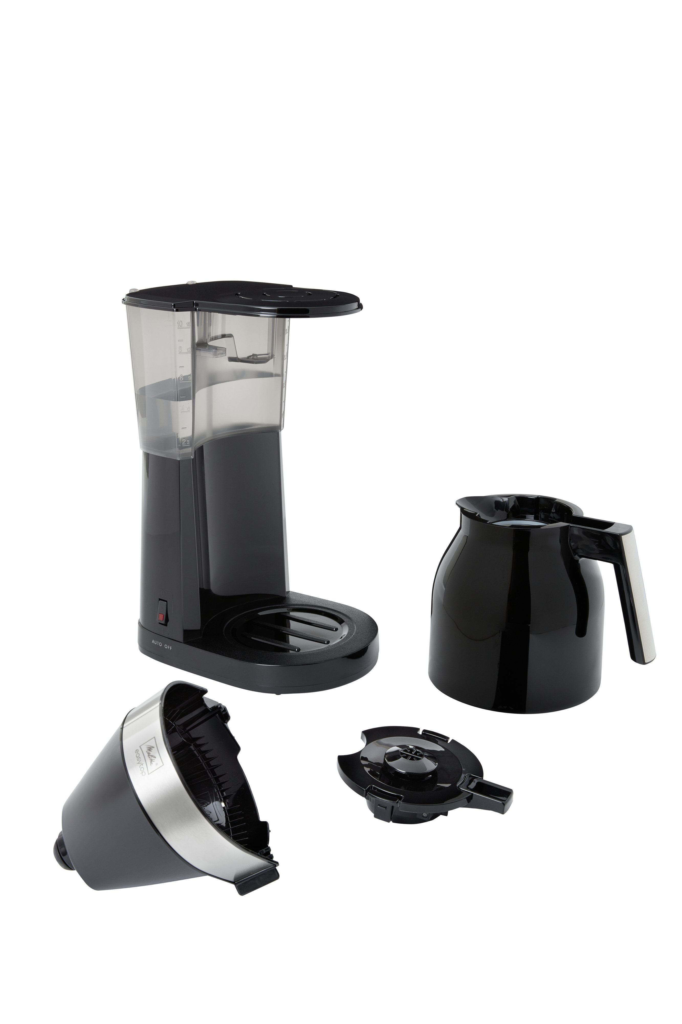 Cafetera Melitta 1023-08 Totalmente Automática De Filtro Negro, Cafetera De Filtro, De Café Molido, 1050 W, Negro, Plata