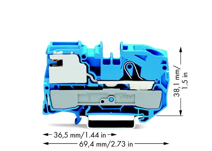 Wago 2016-7114 1-Leiter-N-Trennklemme,16 Mm,Push-In Cage Clamp ,Blau