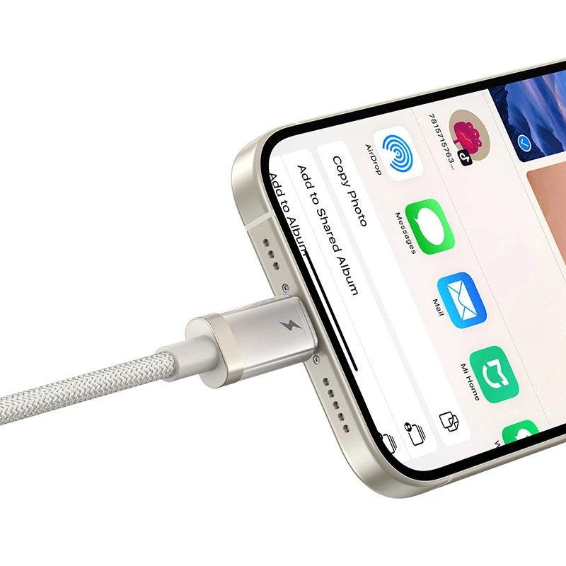 Titanium Alloy Fast Charging Cable Usb To Ip 2.4a 2m Galaxy Titanium Gold