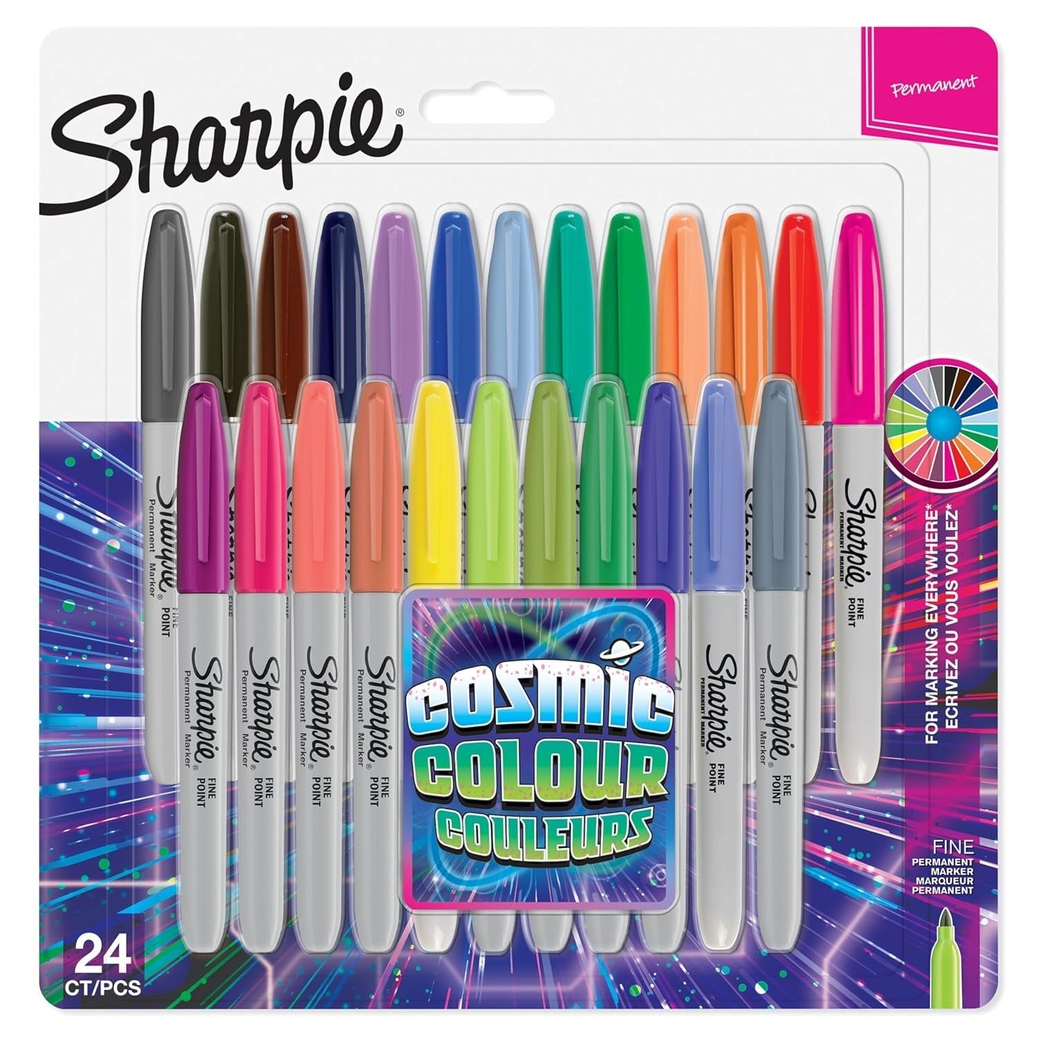 Sharpie - Juego De Rotuladores Fine Cosmic Colors 24 Piezas