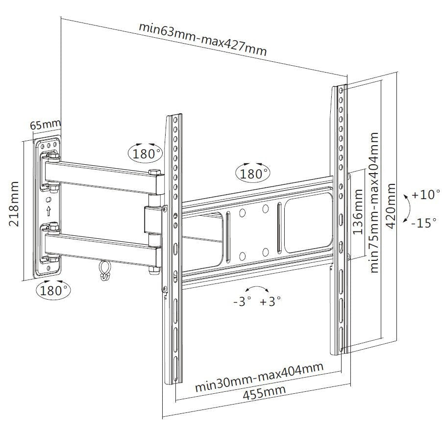 Soporte Pantalla 32 - 55 Doble Brazo Articulado Equip Max. 35kg Vesa Max 400x400