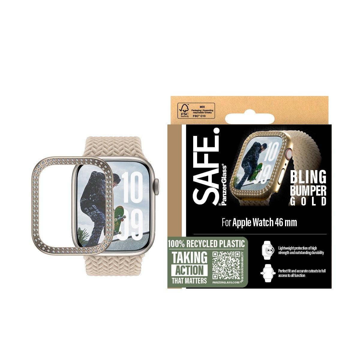 EAN 5715685003813 - PanzerGlass SAFE. by ® Bling Bumper Gold Apple Watch Series 11 | 10 | 46mm funda para teléfono móvil Oro imagen 2