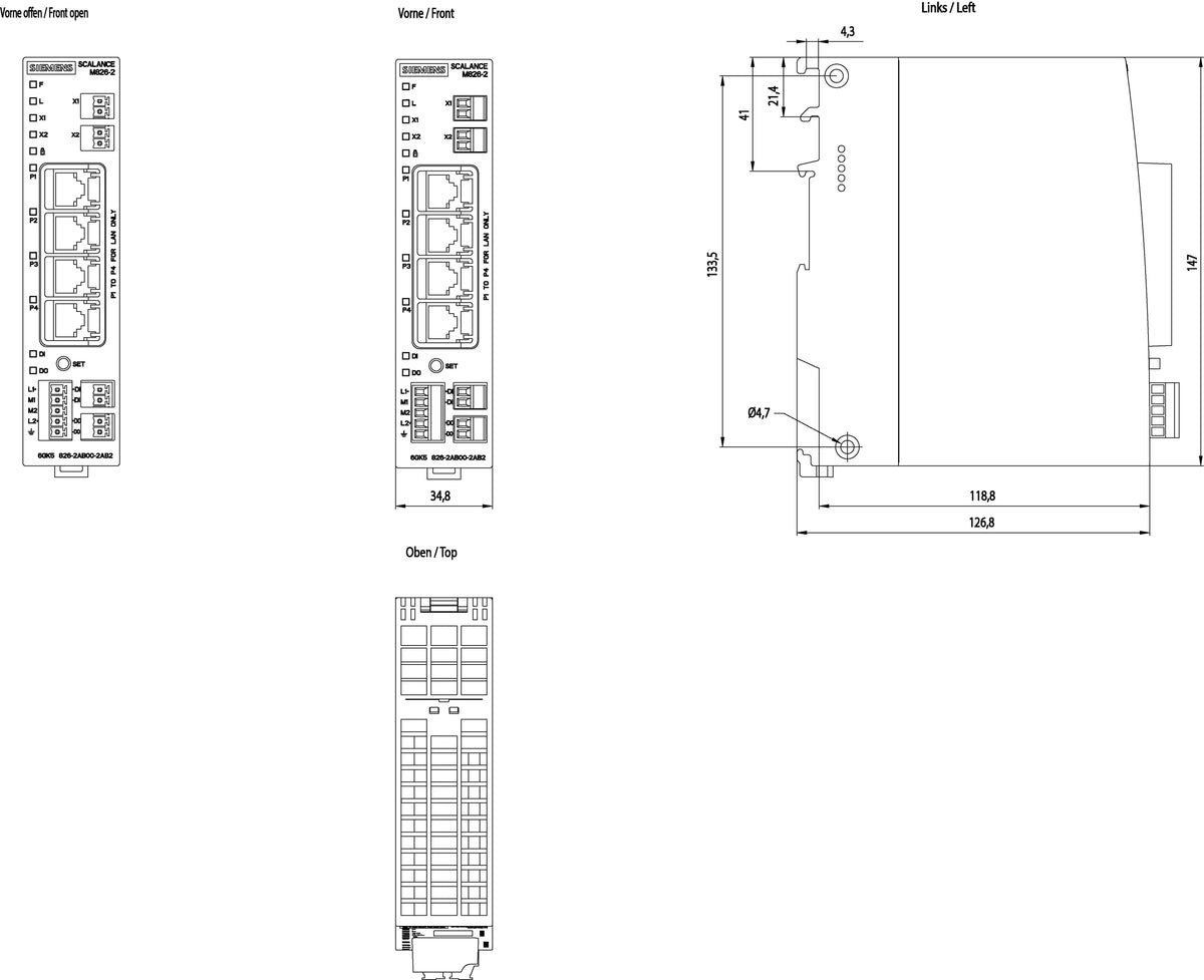 Siemens 6gk5826-2ab00-2ab2 Shdsl-Router 10 - Router - Router - 0,1 Gbps