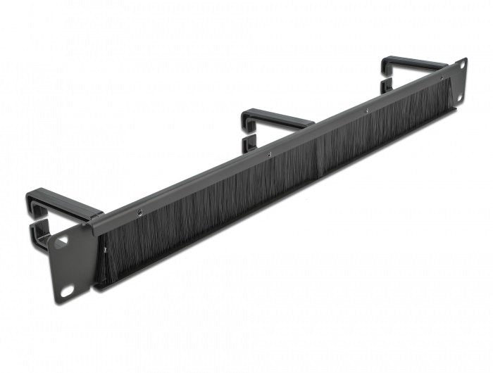 Delock Tira De Cepillo Para Administración De Cables De 19" Con 3 Ganchos 1u Negro