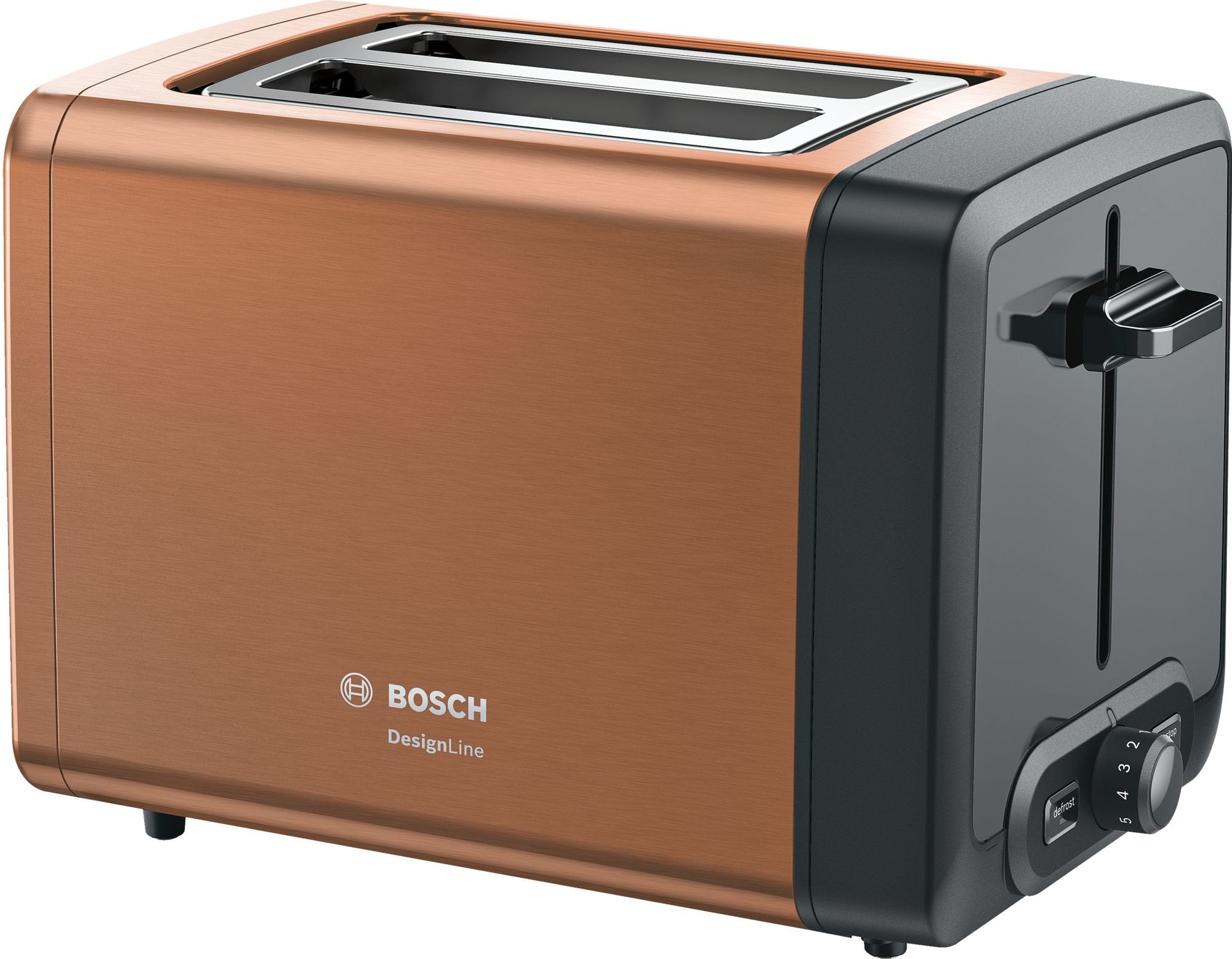 Tostadora Bosch Tat4p429 Designline, 970 W, 2 Ranuras, Color Cobre