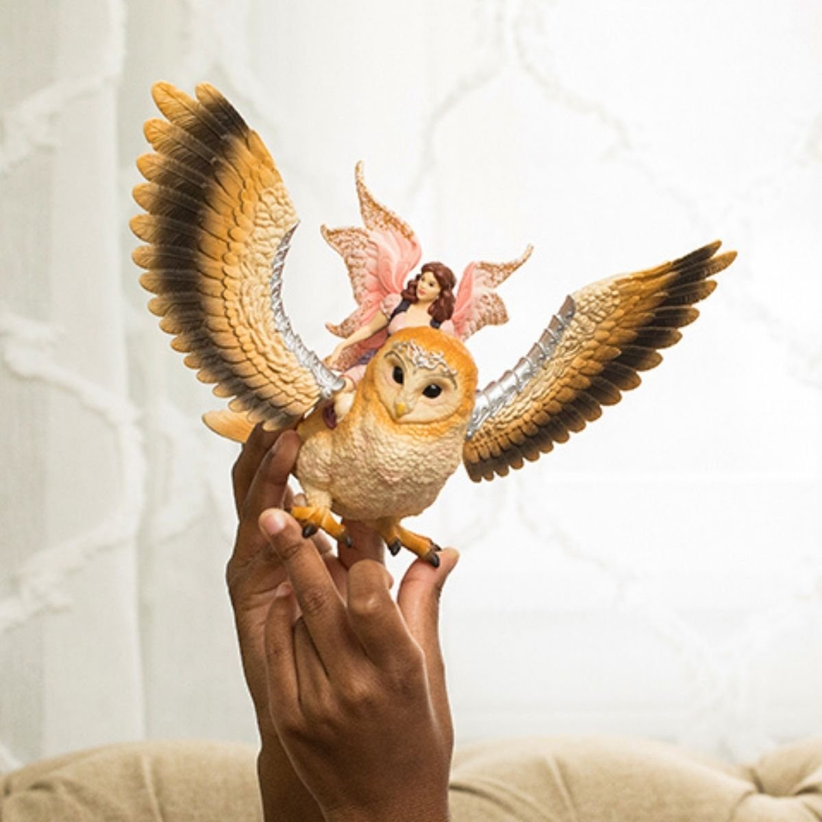 Figura De Juego Schleich Bayala Elfe Auf Glitzer-Eule V2, Spielfigur 70789