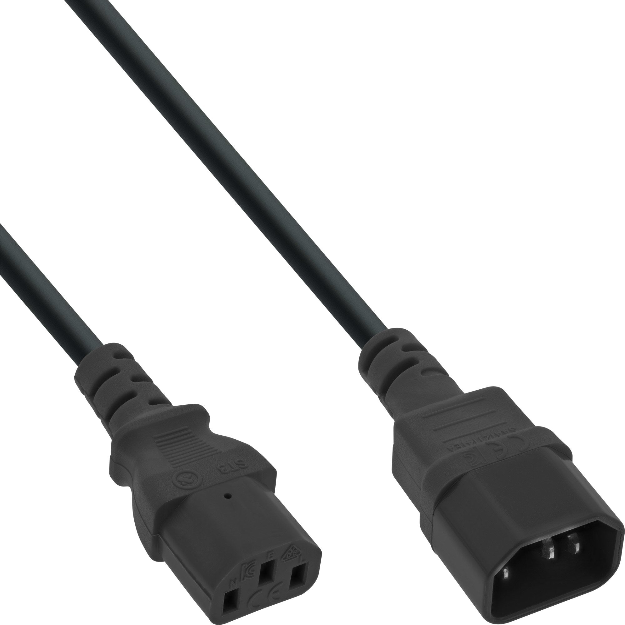 Inline® Power Cable 3 Pin Iec Macho A Hembra Black 1.5m