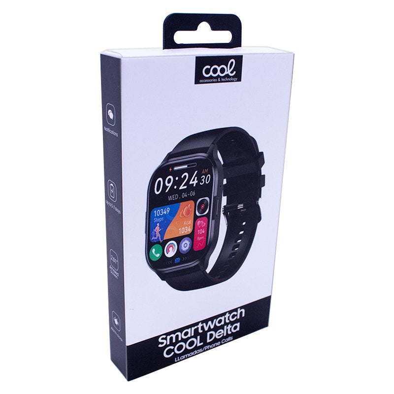 Cool Smartwatch Delta Silicona Negro (Amoled, Llamadas, Salud, Deporte)