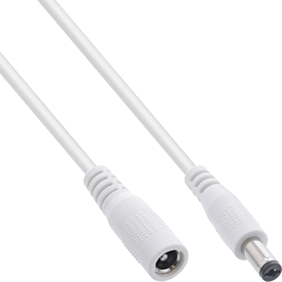 Cable De Extensión De Cc Inline, Enchufe De Cc Macho/Hembra 5,5x2,1 Mm, Blanco, 2 M