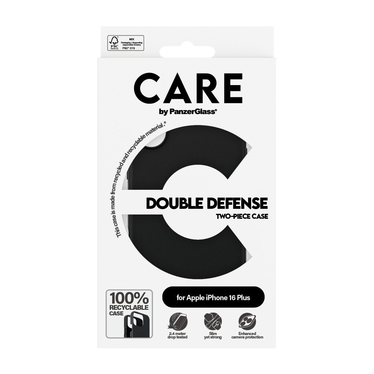 EAN 5715685003974 - PanzerGlass CARE™ by ® Double Defense Case Black iPhone 16 Plus funda para teléfono móvil Negro imagen 3