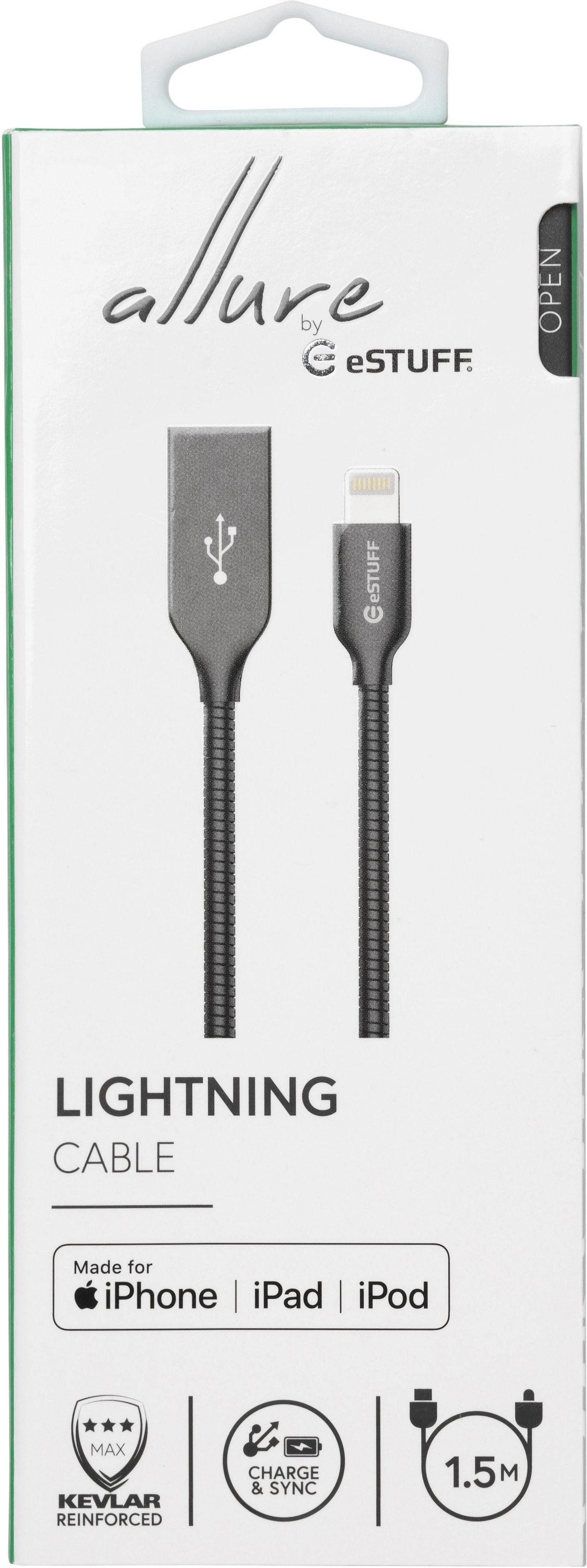 Estuff Es601165 Cable De Conector Lightning 1,5 M Gris