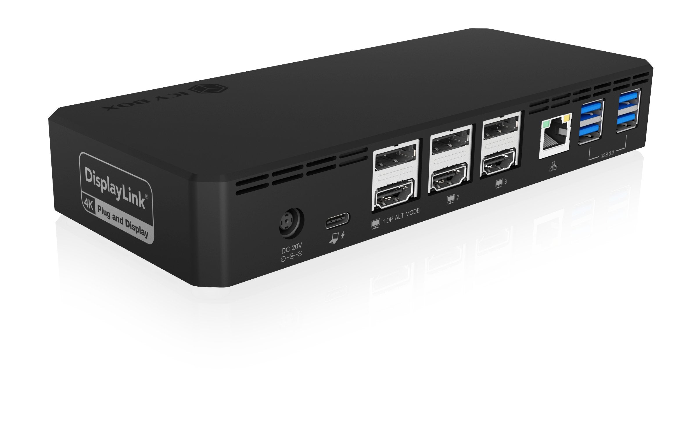 Icy Box Dockingstation 100w 4k Hdmi/Dp/Dl/Rj45/Usb Type-C & A