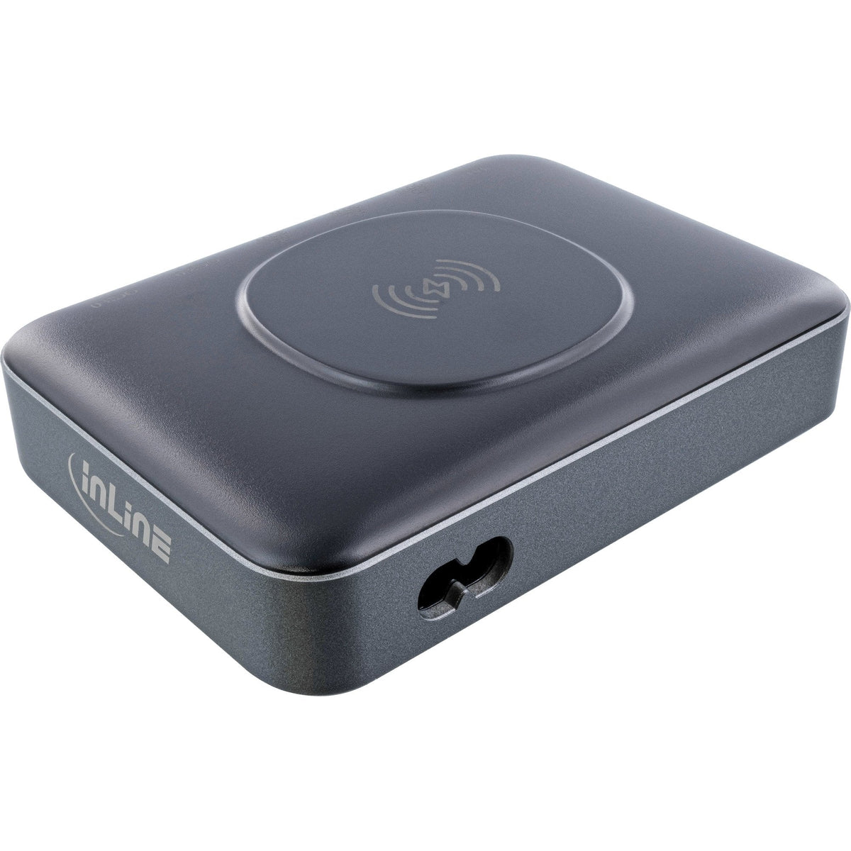 Inline® Qi Powerstation Multiport, Power Supply, Charger, 4x Usb Type-C, 2x Usb Type A, Gan, 100w, Wireless Charging 15w, Negro