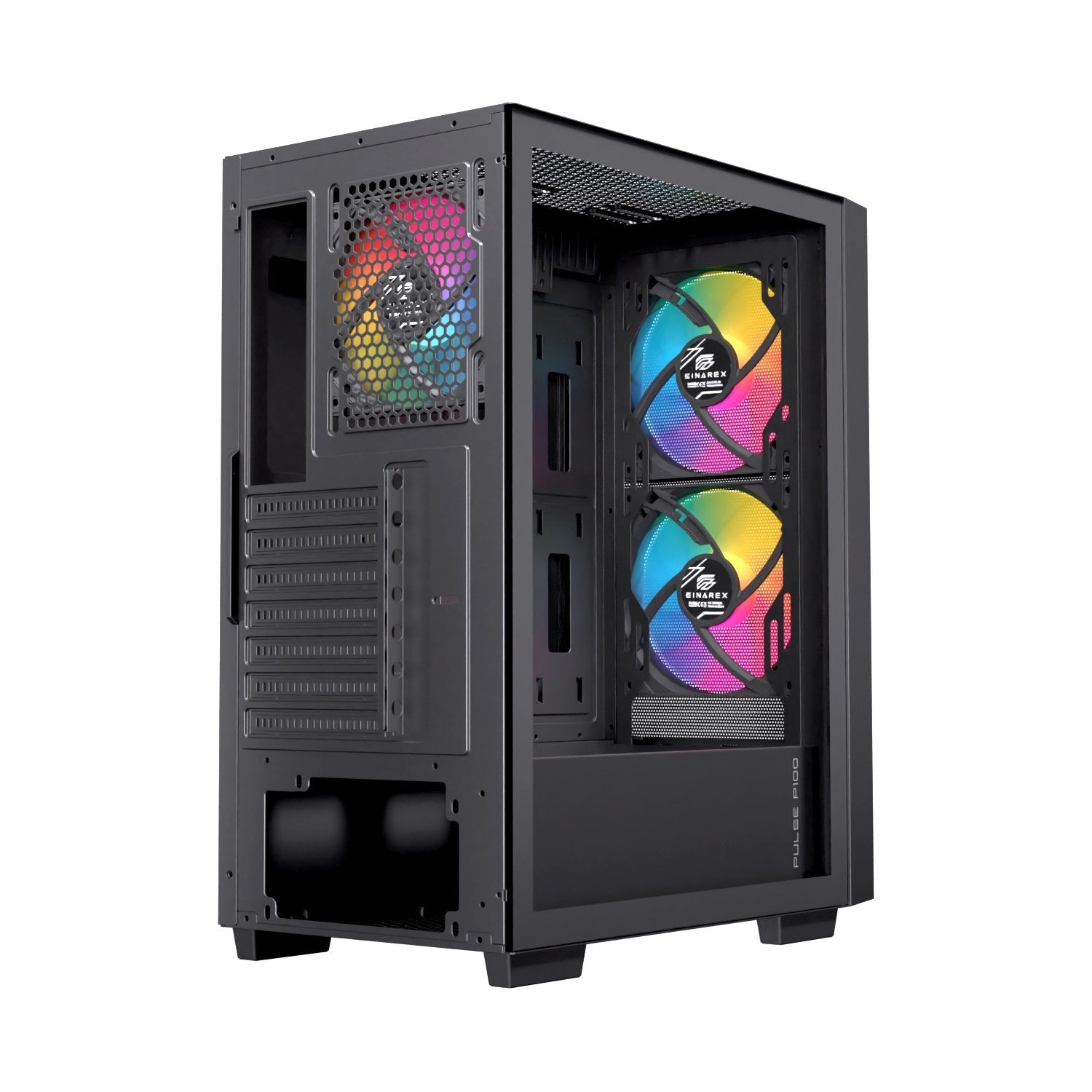 Caja Atx Semitorre Einarex P100 Rgb Negra 3 Fans Excs-Pl-100r-B