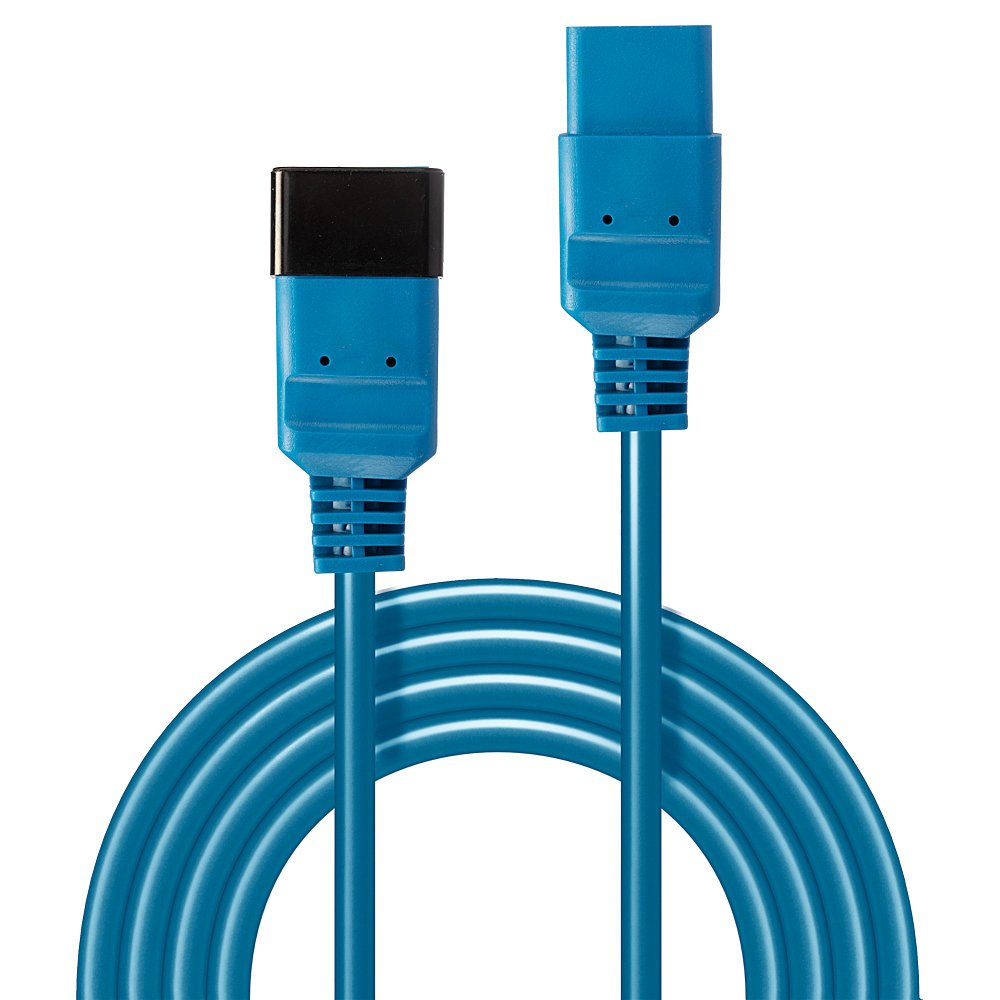 Extensión De Red Lindy Iec C19 A C20 Azul 1m Externo A Granel