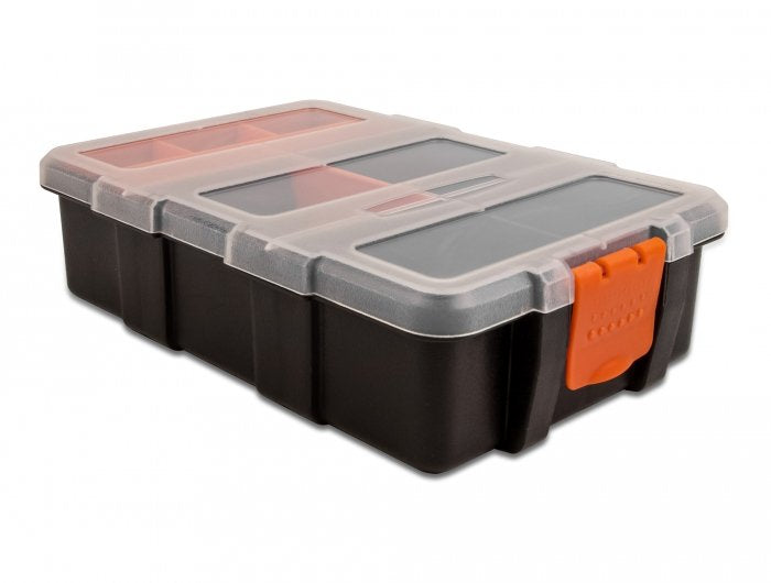 Sortimentsbox Mit 11 Fächern 220 X 155 X 60 Mm Naranja   Schwarz
