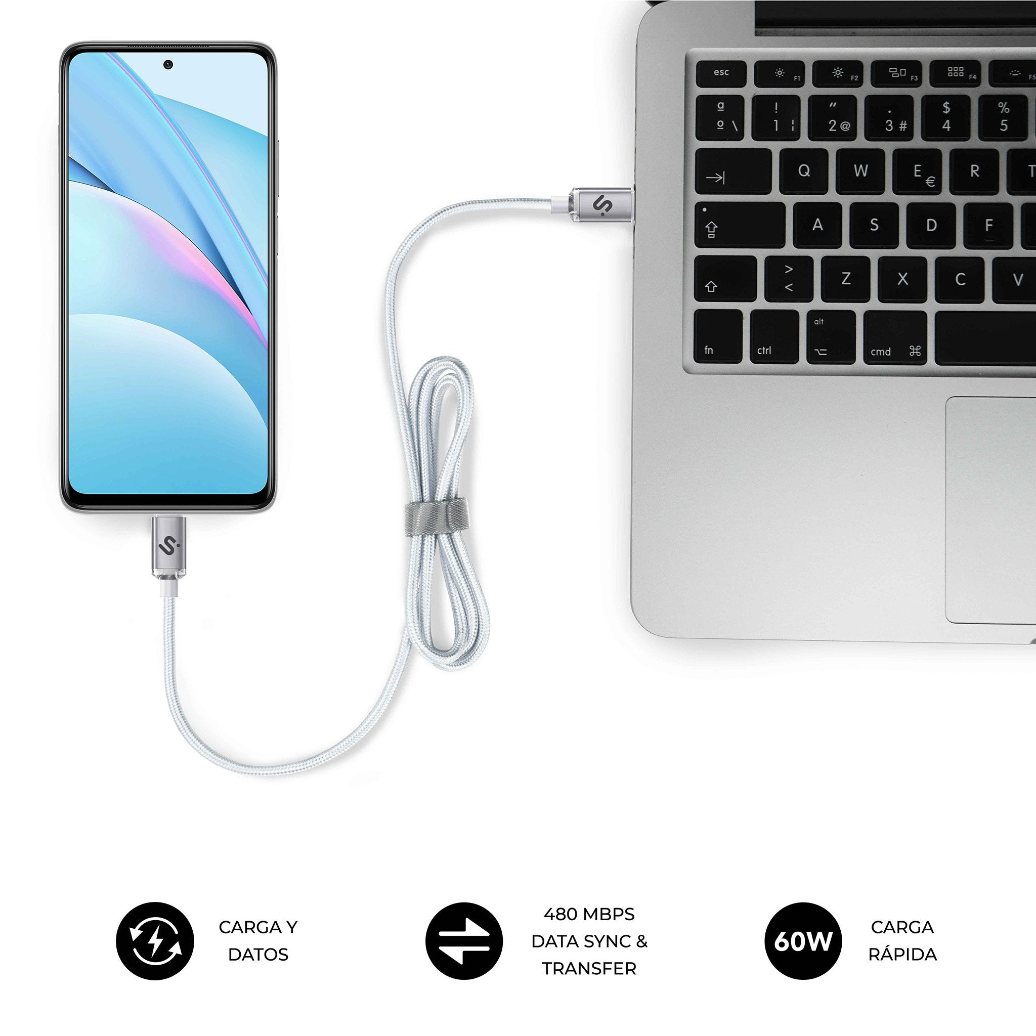 EAN 8436586743550 - SUBBLIM SUBCAB-C06010 cable USB USB 2.0 USB C Blanco imagen 5