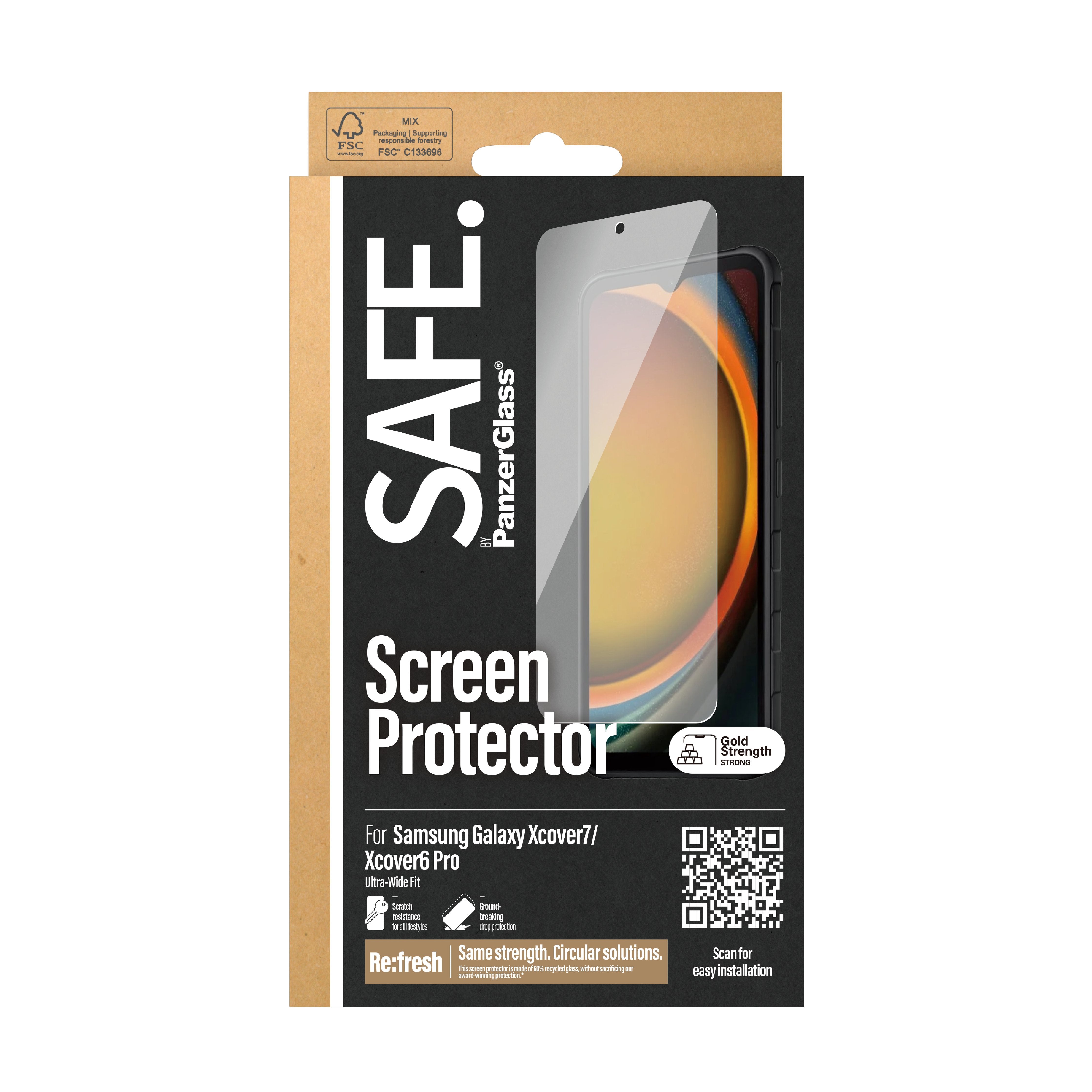 Panzerglass Safe. Screen Protector Samsung Galaxy Xfunda7/Xfunda6pro Uw Fit