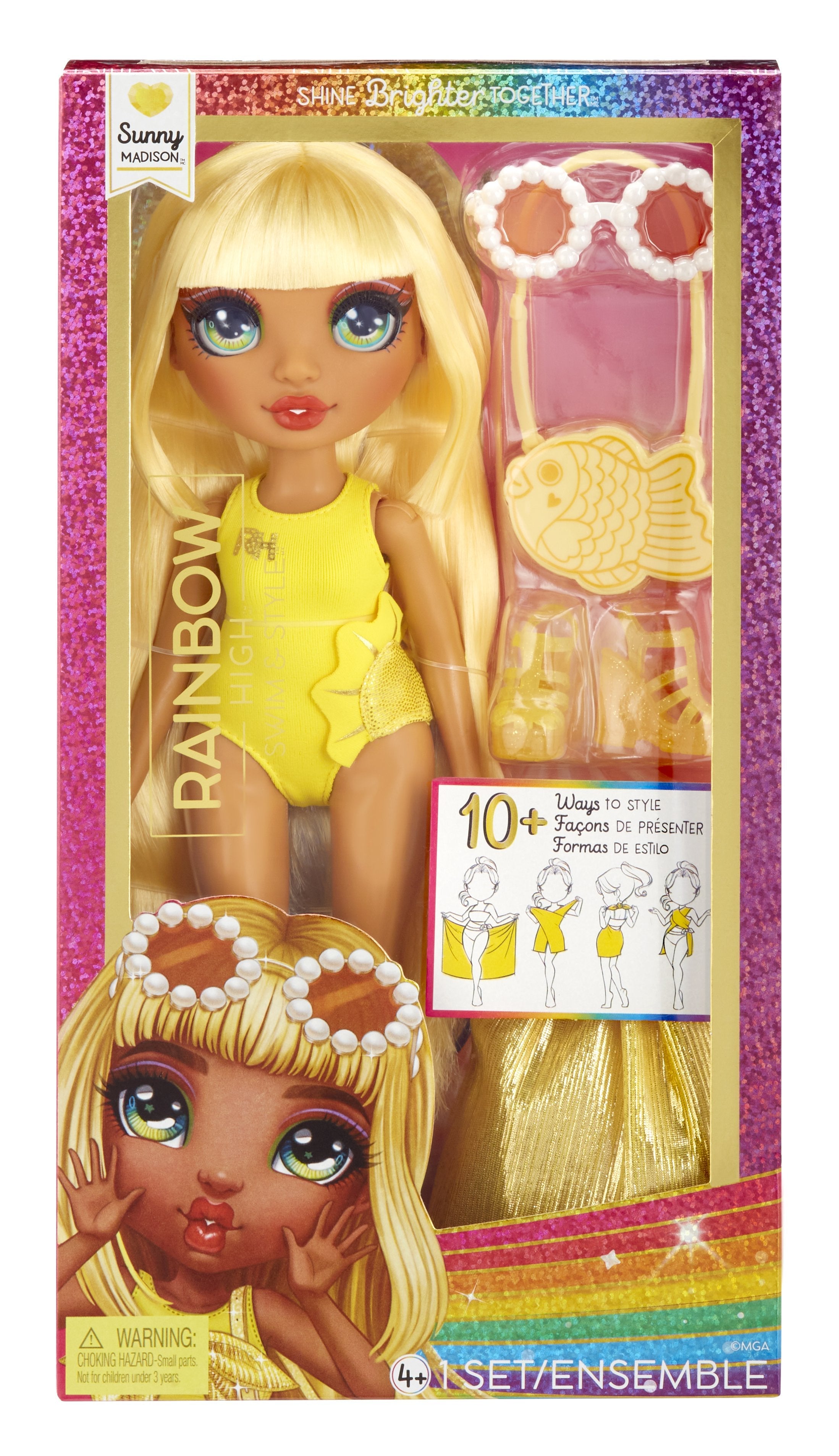 Muñeca  Mga Entertainment Rainbow High Swim & Style - Sunny (Yellow) 507284-Euc