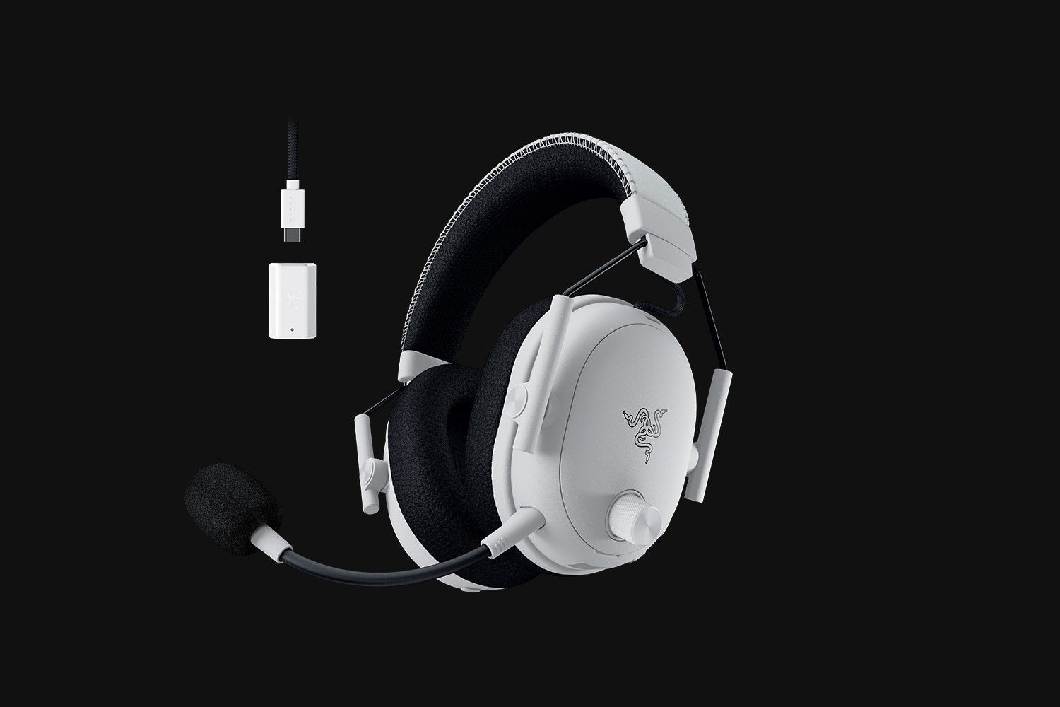 Razer Negroshark V3 Pro (Blanco/Negro, Anc, 2,4 Ghz-Dongle, Bluetooth, Usb, 3,5 Mm Klinke) Rz04-05400200-R3m1