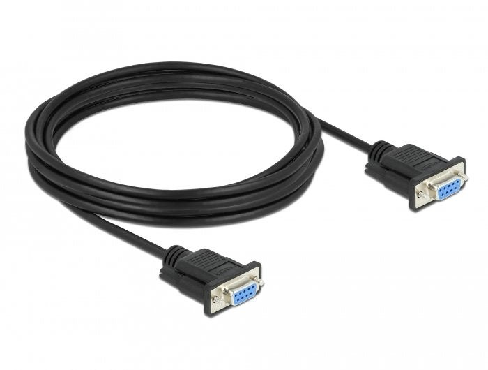 Delock Rs-232 Cable Seriell D-Sub9 Buchse Zu Buchse Nullmodem Mit Schmalem Steckergehäuse 4 M