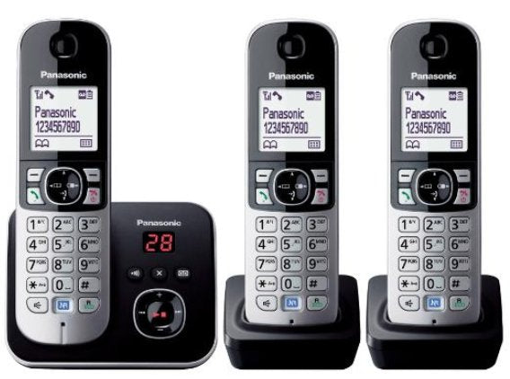 Panasonic Teléfono Inalámbrico Kx-Tg6823gb Trio Negro