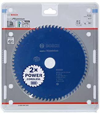 Hoja De Sierra Circular Bosch Expert Para Aluminio, Ø 216 Mm, 66 Dientes (Diámetro De 30 Mm, Para Tronzadoras De Batería)