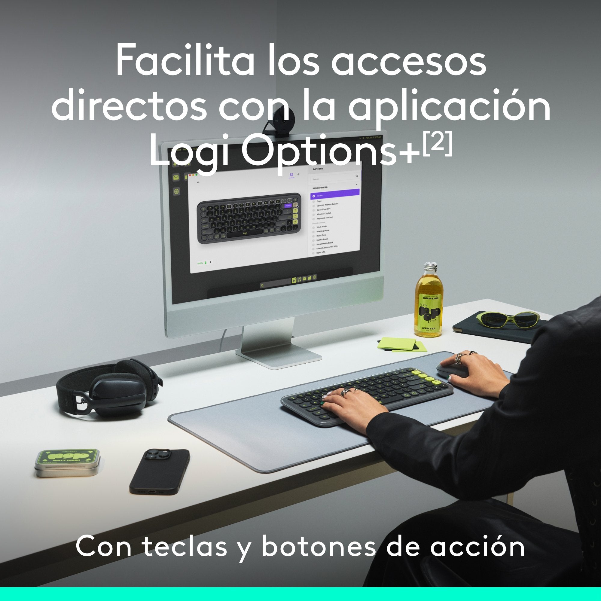Teclado Español + Ratón Logitech Pop Icon Combo, Bluetooth - Rosa