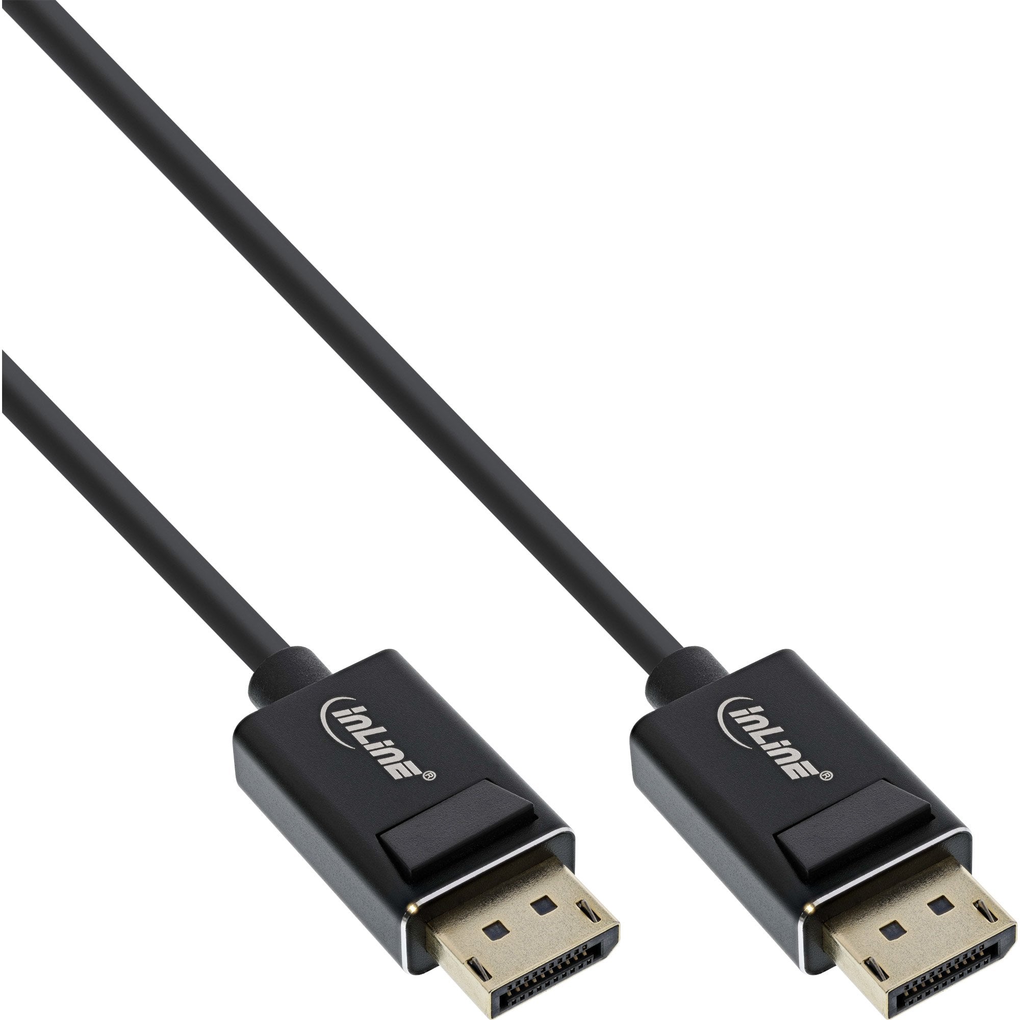 Cable Inline Displayport 2.0, 8k4k Uhbr, Negro, Contactos Chapados En Oro, 1 M