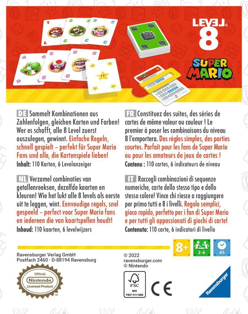 Juego De Cartas Ravensburger Nivel 8 Super Mario