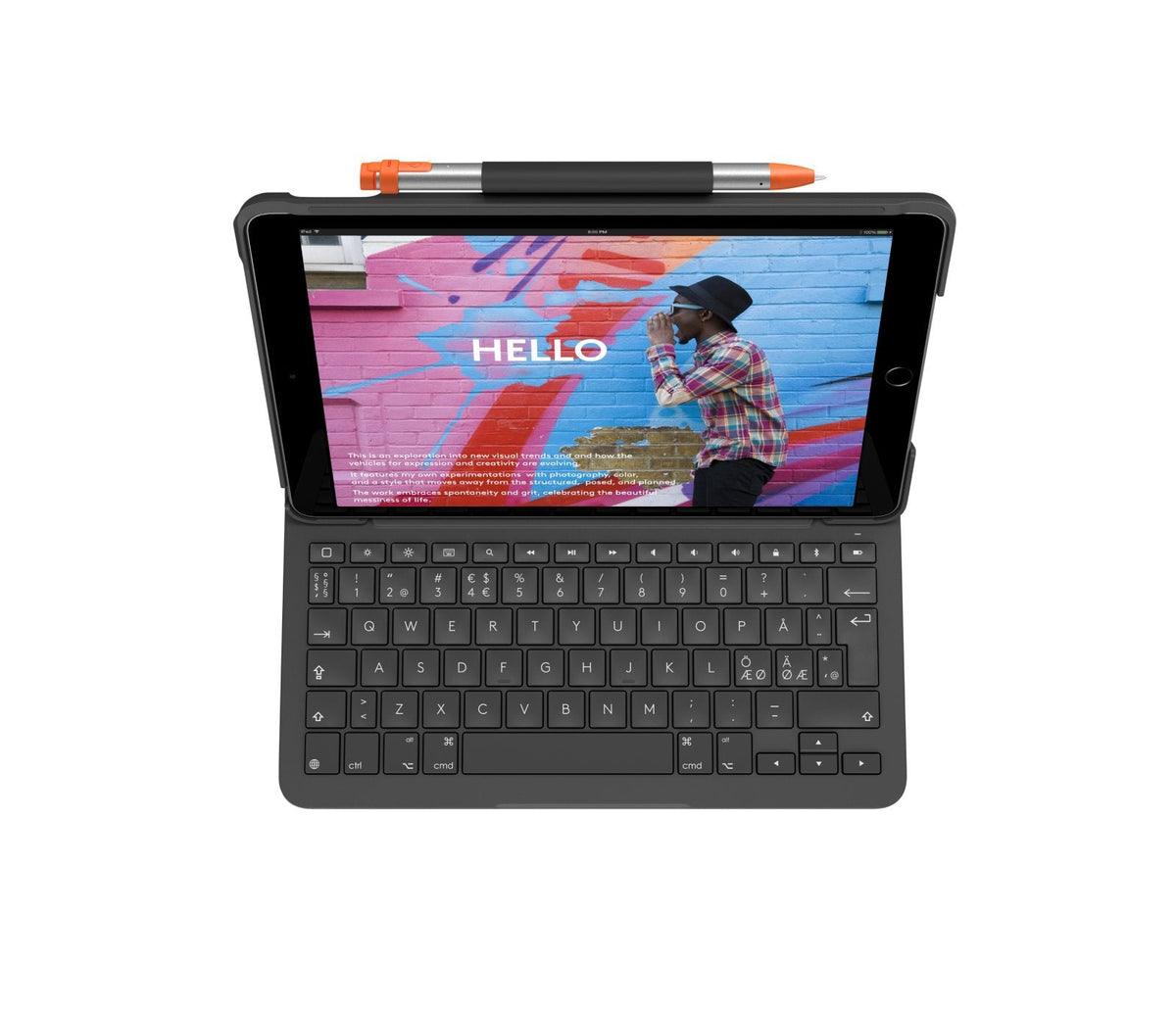 Logitech Slim Folio Grafito Bluetooth Qwerty Danés, Finlandés, Noruego, Sueco