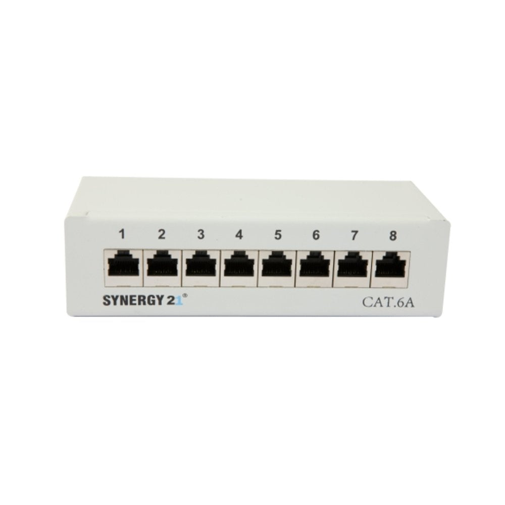 Patch Panel 8xtp, Cat6a, 500mhz, Aufputz , Lichtgris, Lsa, Synergy 21,