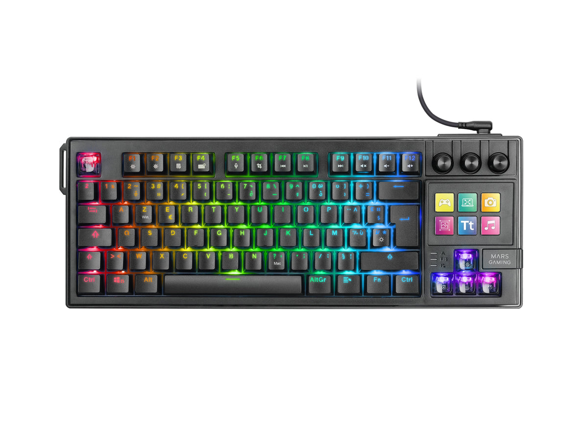 Teclado Gaming Mecánico Mars Gaming Mk-Master Switch Rojo Negro Incluye Smartdeck