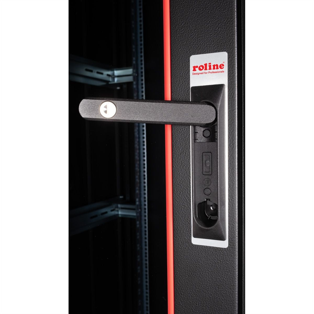 Roline 19-Zoll Netzwerkschrank Pro 42 He, 800x1000 Bxt Glastr Schwarz