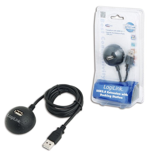 Logilink Cable Usb 2.0 (Alargo) M/H Mini Estacion De Acoplamiento 1.50m Negro