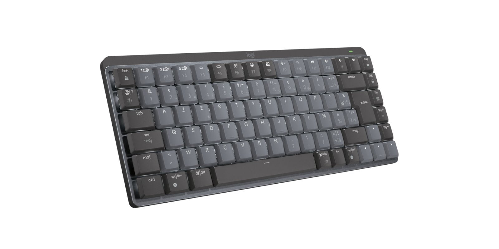 Teclado Francés Logitech Mx Mini Mechanical Rf Wireless + Bluetooth Azerty Grafito, Gris