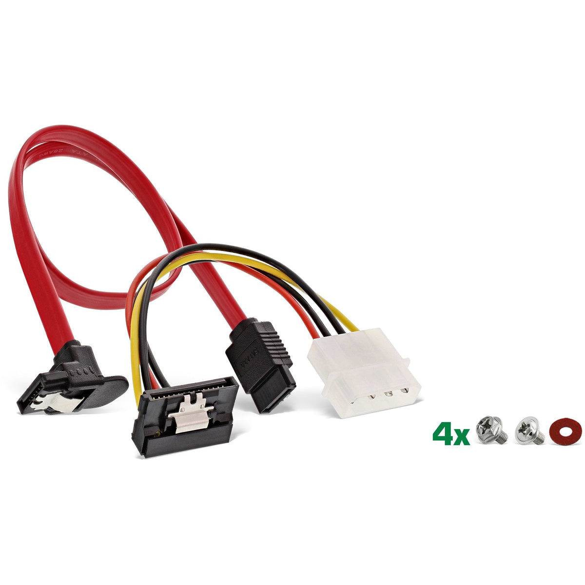 Inline Adaptador Hdd/Ssd Con Cable Sata Y Alimentación, Acodado, Con Tornillos