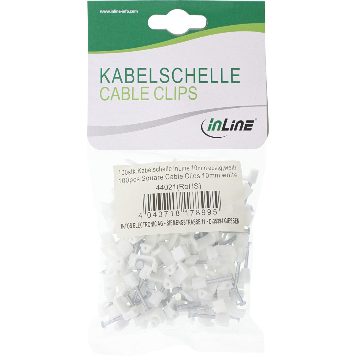 Inline 100 Uds. Pack Grapa Cuadrado 8mm Blanco