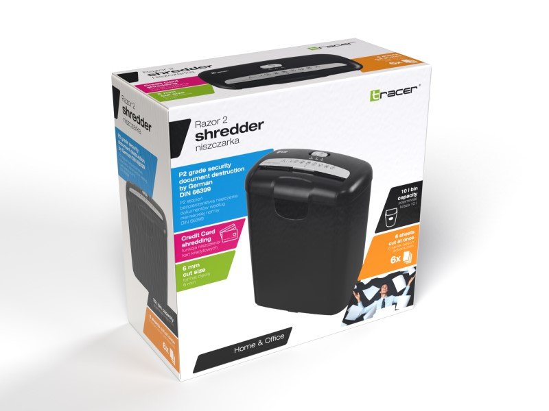 EAN 5907512865644 - Tracer Razor 2 triturador de papel Corte en tiras 70 dB Negro imagen 4