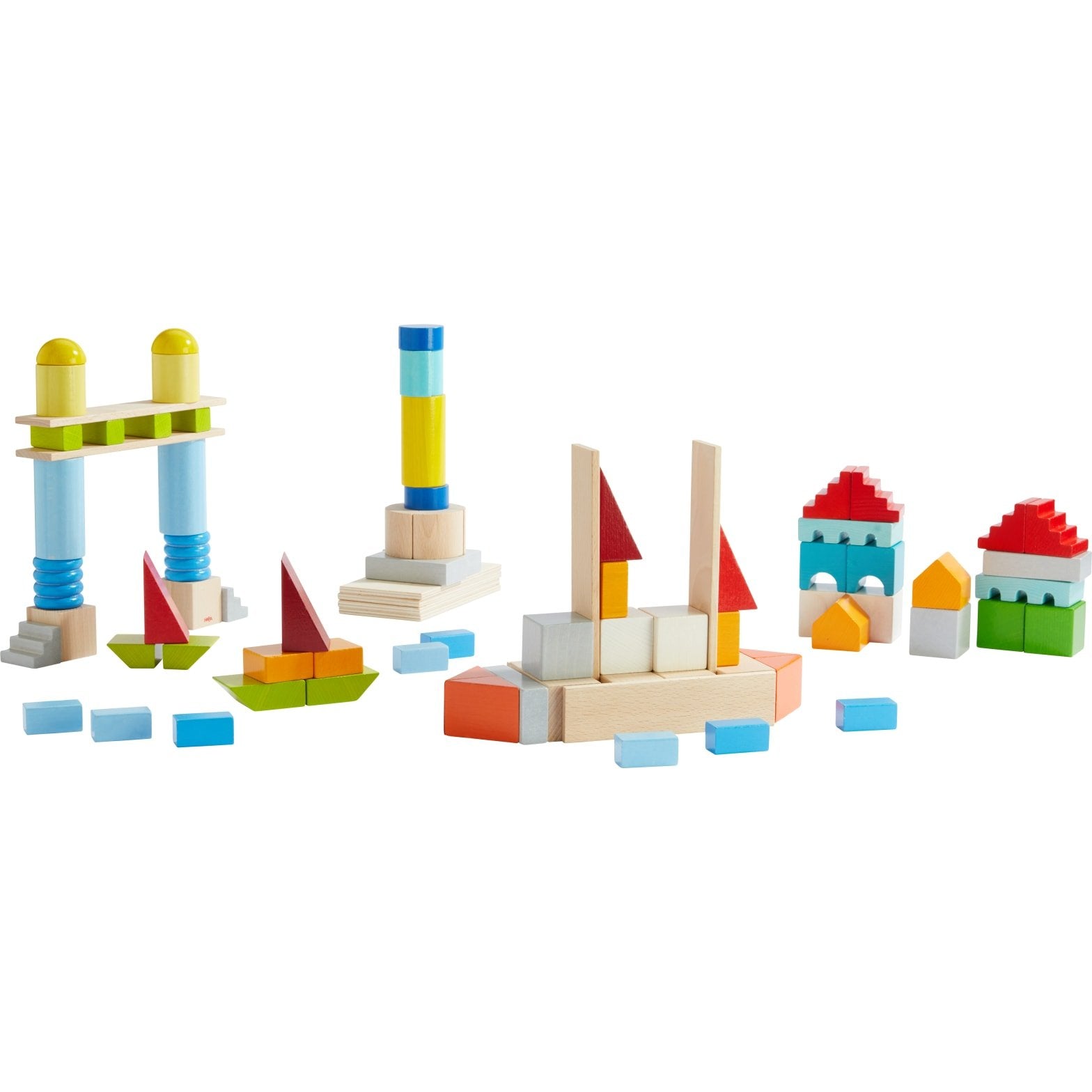 Haba Base De Construcción Colorido, Establecido Medio, Juguetes De Diseño 2010921001