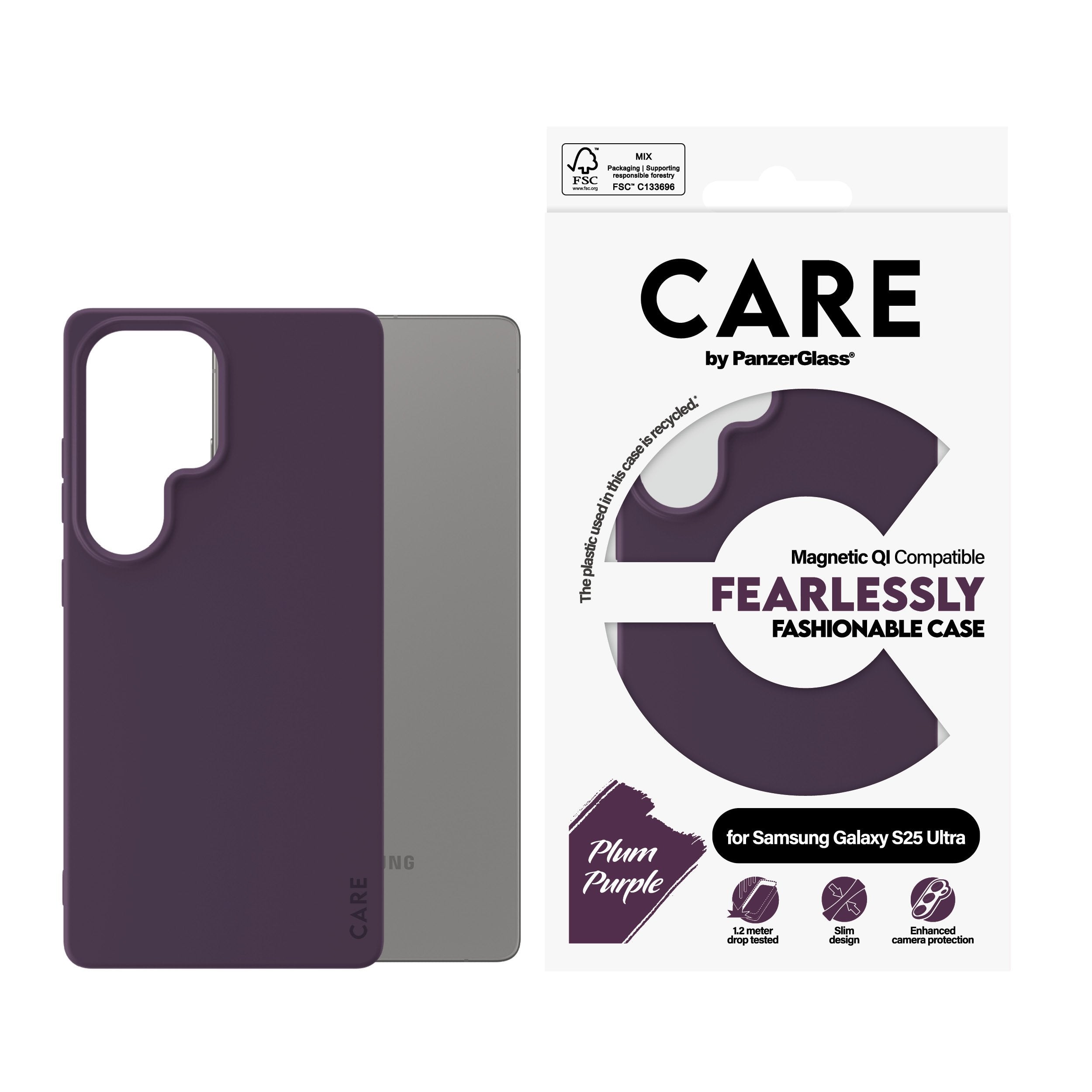 EAN 5715685016592 - PanzerGlass CARE™ by ® Case Plum Purple w. Qi Compatible Samsung Galaxy S25 Ultra funda para teléfono móv imagen 2