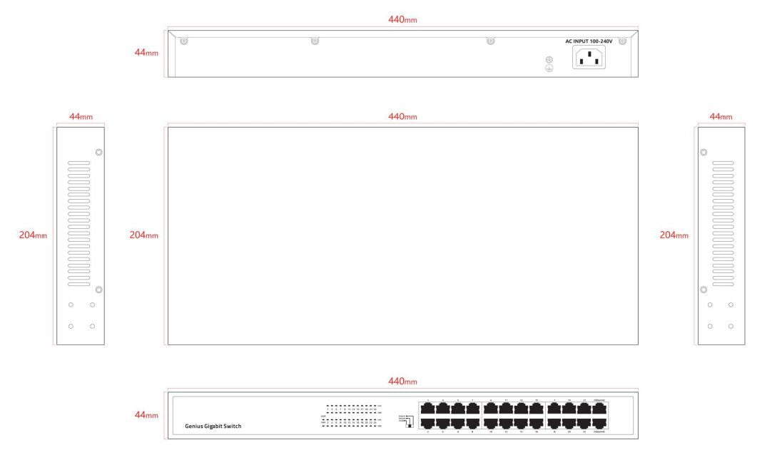 Unmanaged 24-Port Full  Gigabit Intelligent Ethernet