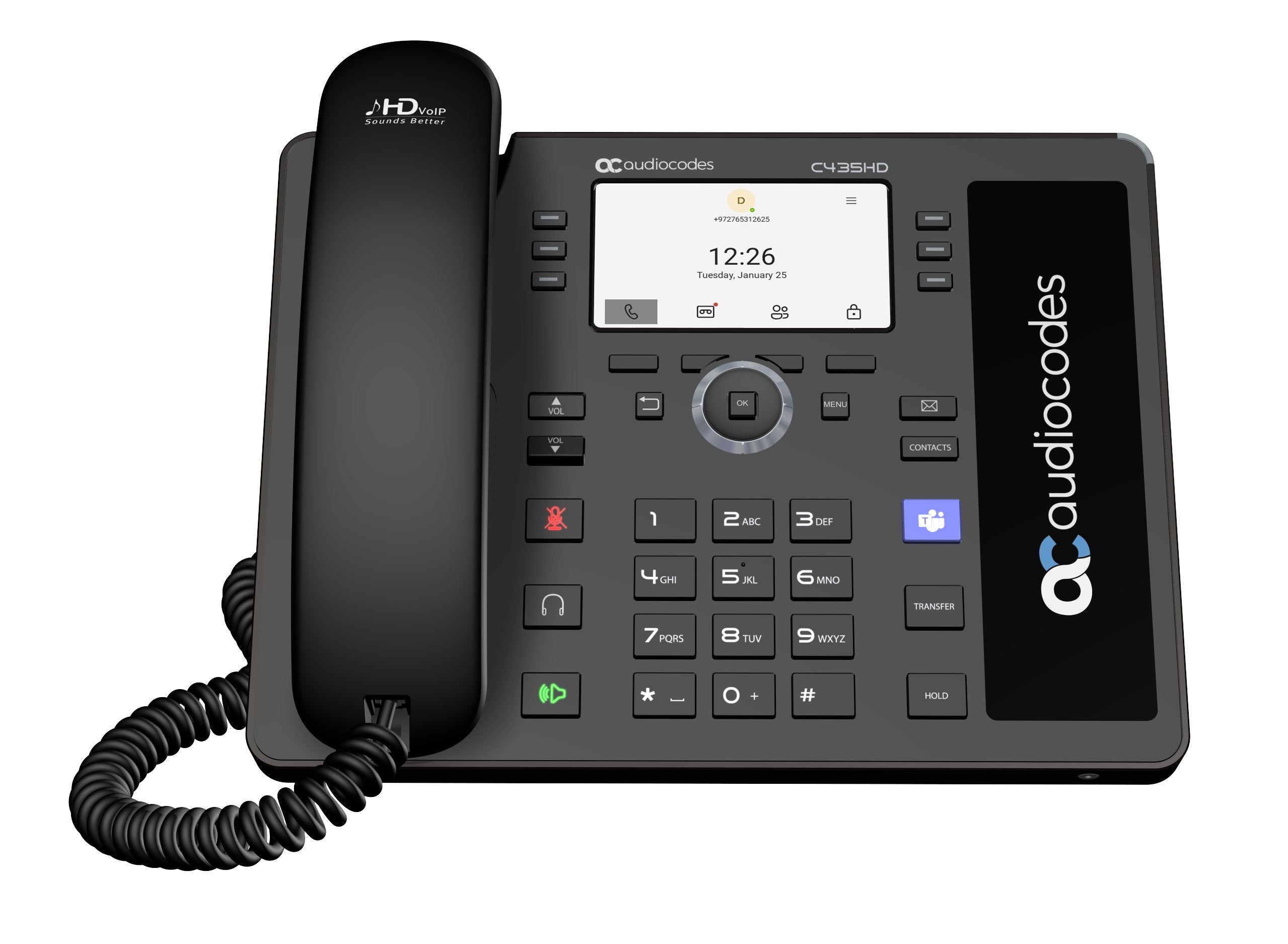 Audiocodes Teams-C435hd-R Teléfono Ip Negro Lcd