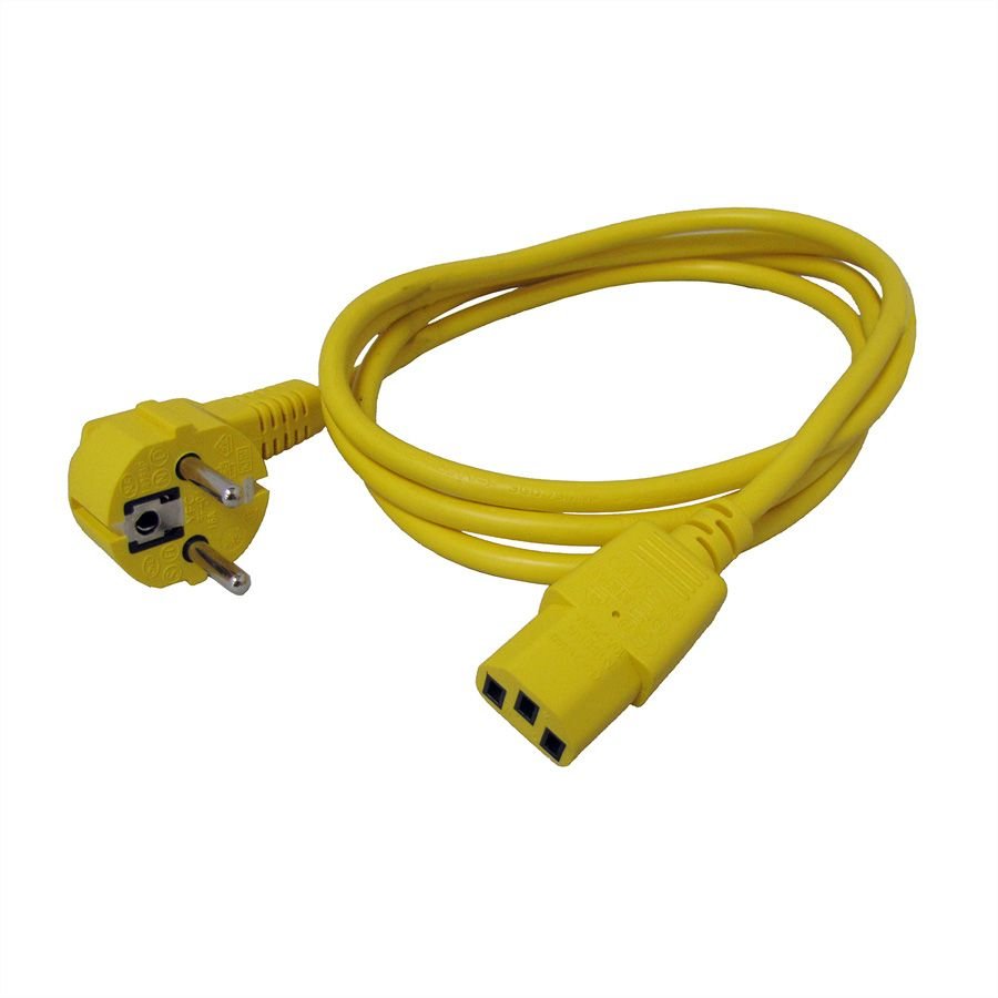 Roline Netzcable, Gerade Iec-Buchse, Gelb, 1,8 M