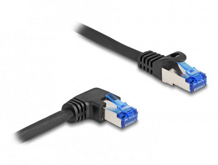 Delock Cable De Red Rj45 Cat.6a S/Ftp Gerade / Rechts Angular 0,5 M Negro